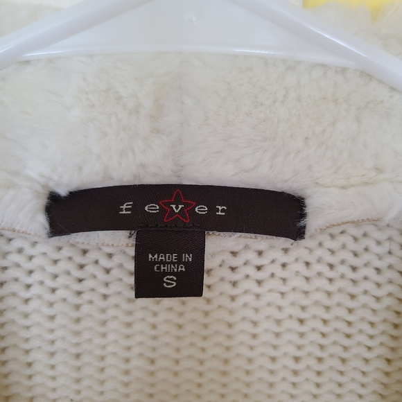 Fever Womens Faux Suede and Fur Open Jacket Small - Picture 2 of 4